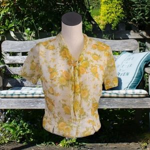 Vintage 60s Floral Blouse